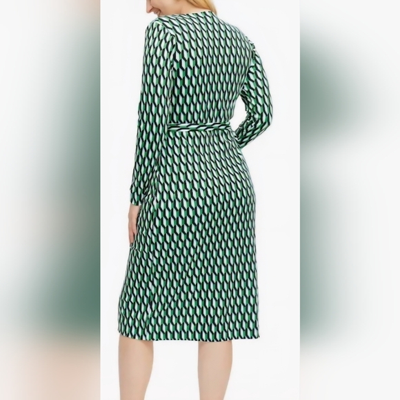 Diane Von Furstenberg ×Target Green Geometric Long Sleeve Dress - Picture 2 of 7